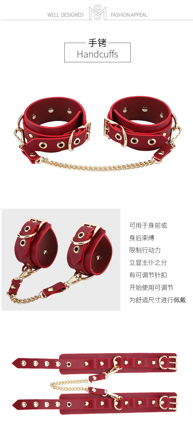 Thierry Sex Couple Bdsm Bondage Set Split Leather Restraints Collars Wrist Ankle Cuff Handcuffs Sex Toys For Women Adult Games
