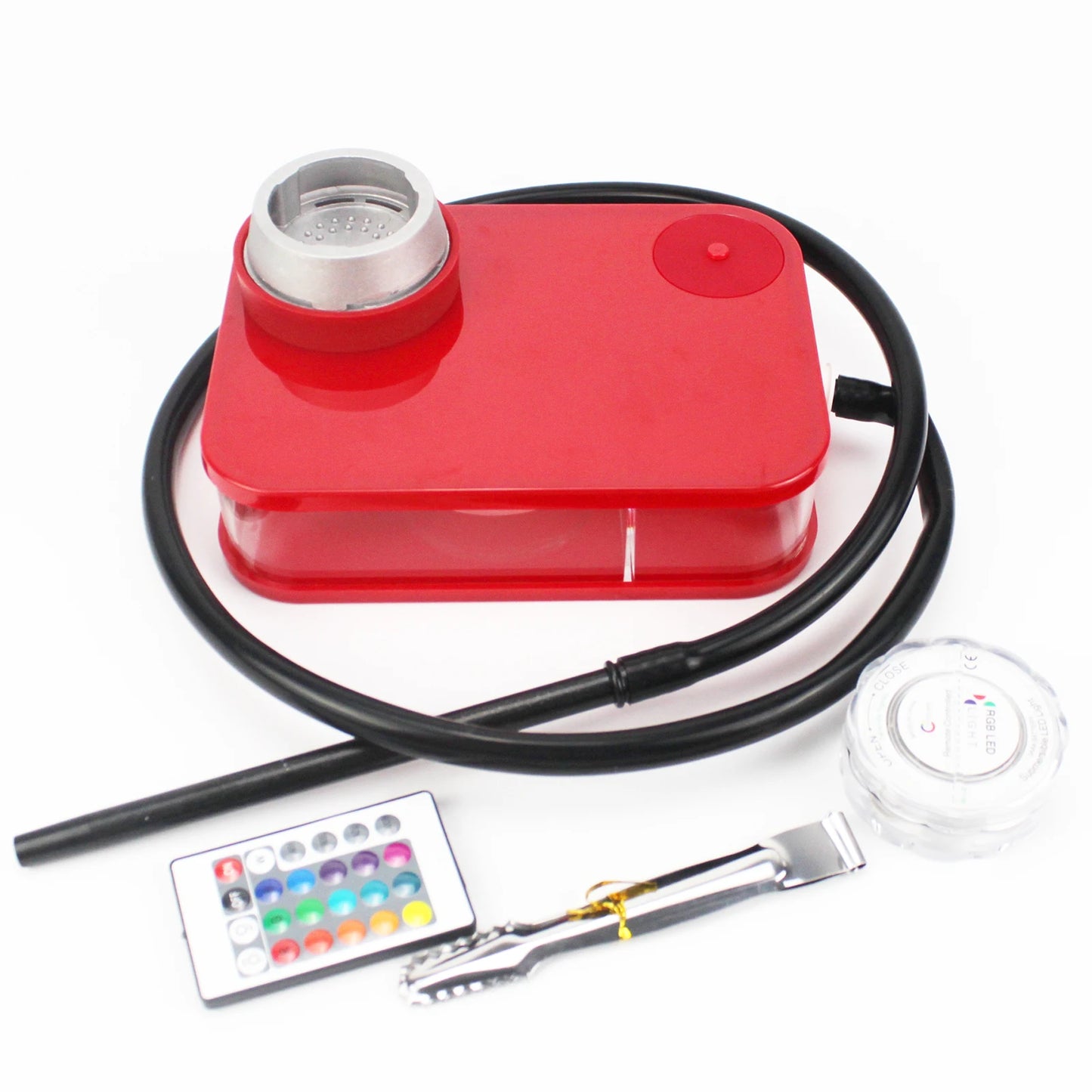 Acrylic Hookah Set With LED Light Silicone Bowl Coal Holder Shisha Nargile Sheesha Narguile Chicha Cachimbas Box Ket Accessory