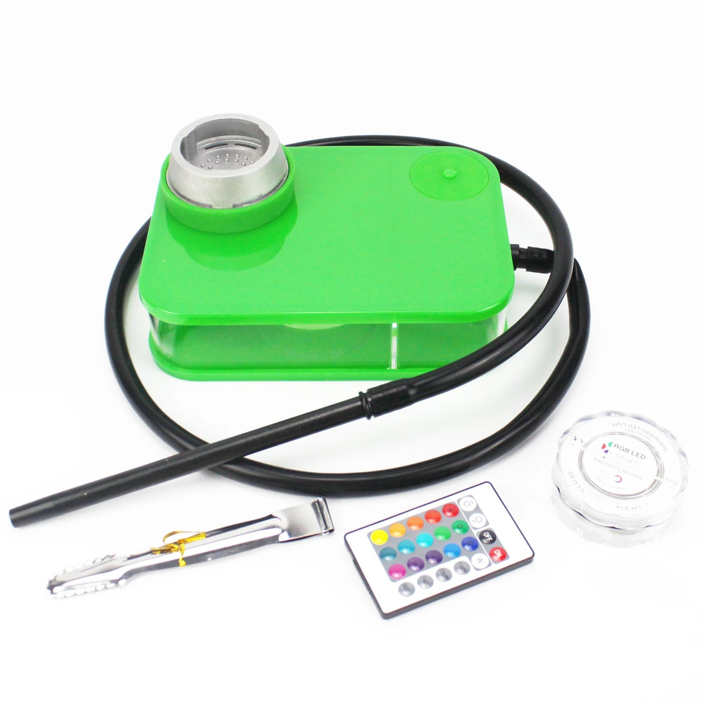 Acrylic Hookah Set With LED Light Silicone Bowl Coal Holder Shisha Nargile Sheesha Narguile Chicha Cachimbas Box Ket Accessory