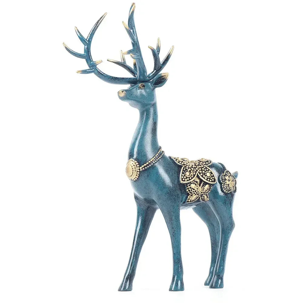 Large Deer Resin Statue Figurine Sculpture Tabletop Home Office Art Decoration