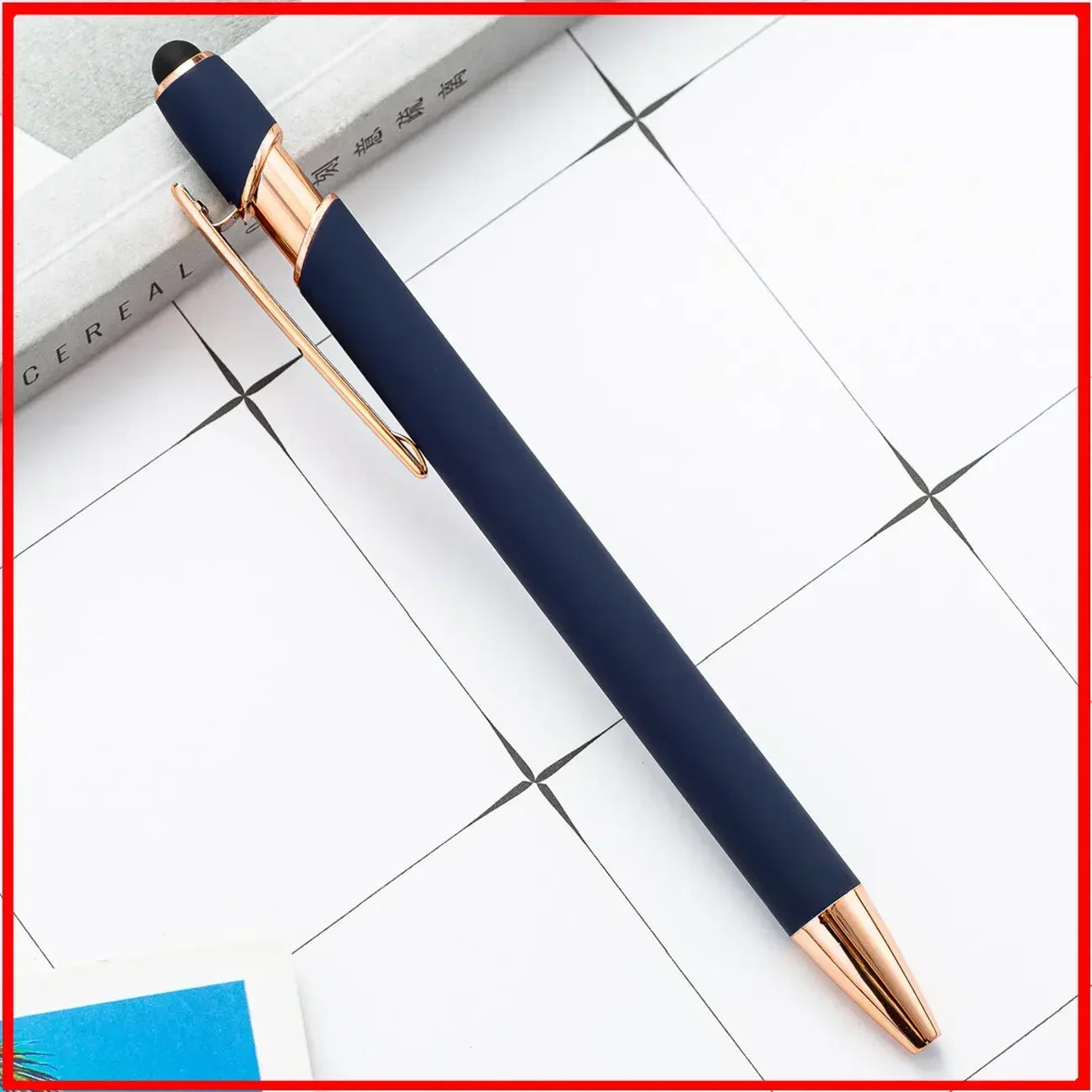 50pcs Light Metal Ballpoint Pen Touch Screen Pen Office School Advertising Pen Custom Logo Text Engraving Laser Engraving