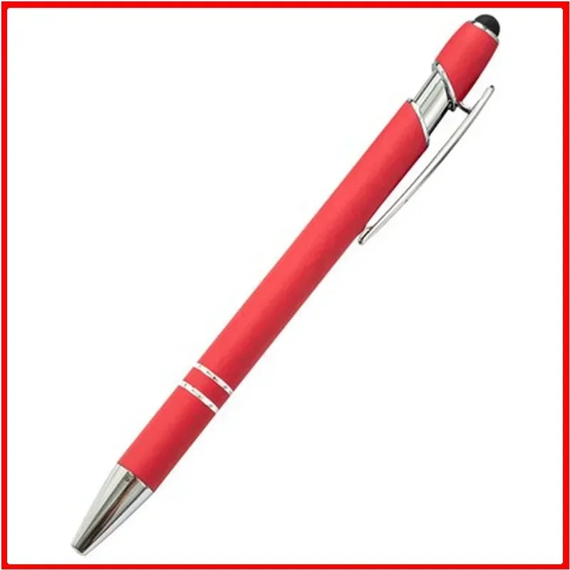 50pcs Light Metal Ballpoint Pen Touch Screen Pen Office School Advertising Pen Custom Logo Text Engraving Laser Engraving