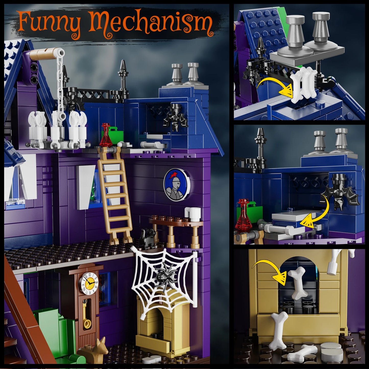 BuildMOC Mystery Mansion Building Blocks Set Scoo Movie Haunted House Bricks Toys Boys and Girls Gifts(1461 Pcs)