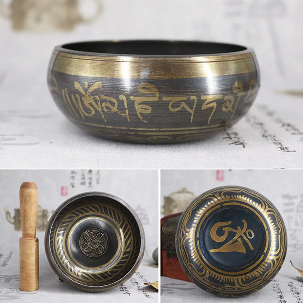 Tibetan Chime Singing Bowl Striker Handmade Buddha Yoga Meditation Sound Yoga Meditation Healing Copper Singing Bowl