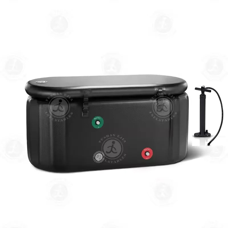 52"L Inflatable Ice Bath Tub Compatible For Water Chillers, 140 Gallons Portable Cold Plunge Tub for Athletes Recovery with Lid
