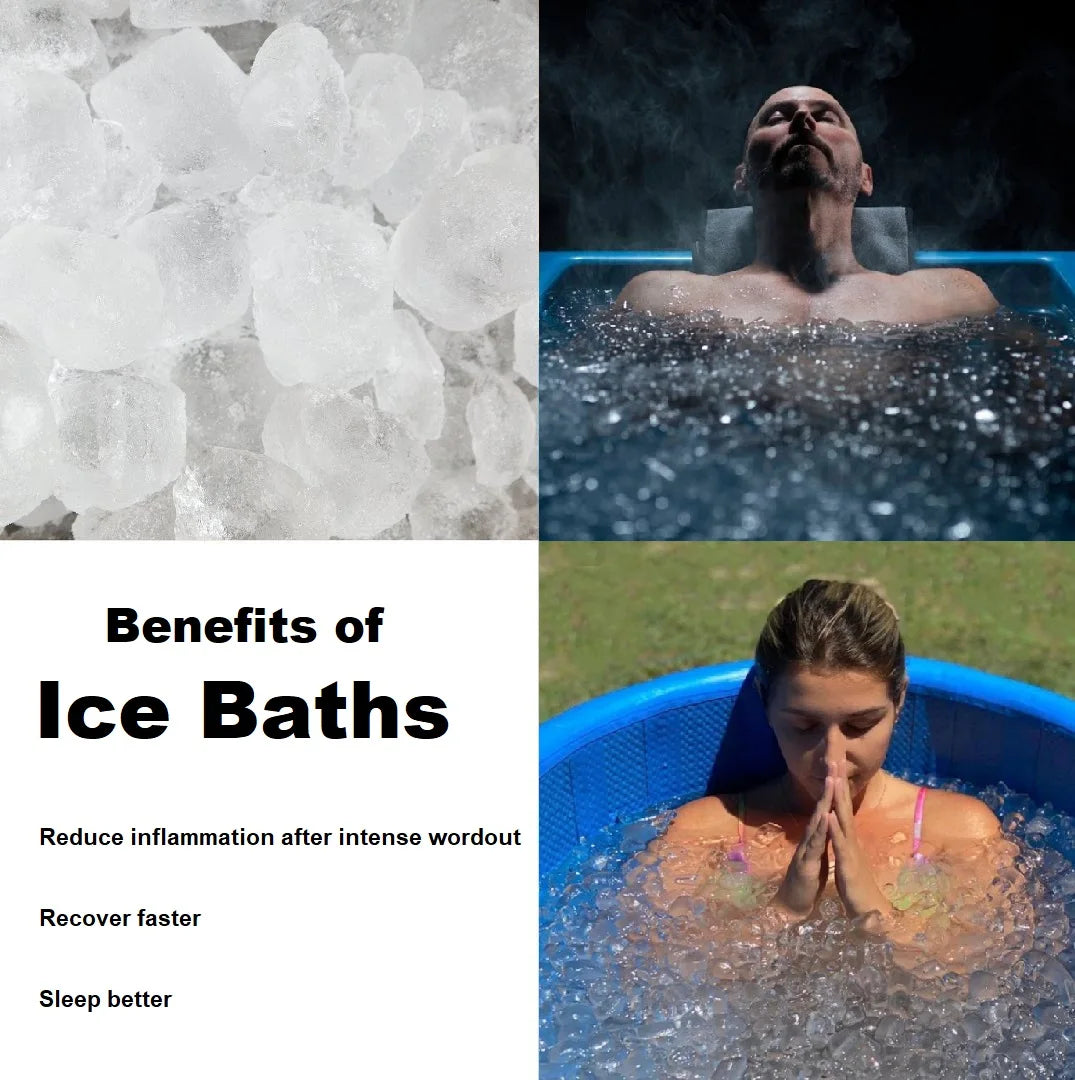 52"L Inflatable Ice Bath Tub Compatible For Water Chillers, 140 Gallons Portable Cold Plunge Tub for Athletes Recovery with Lid