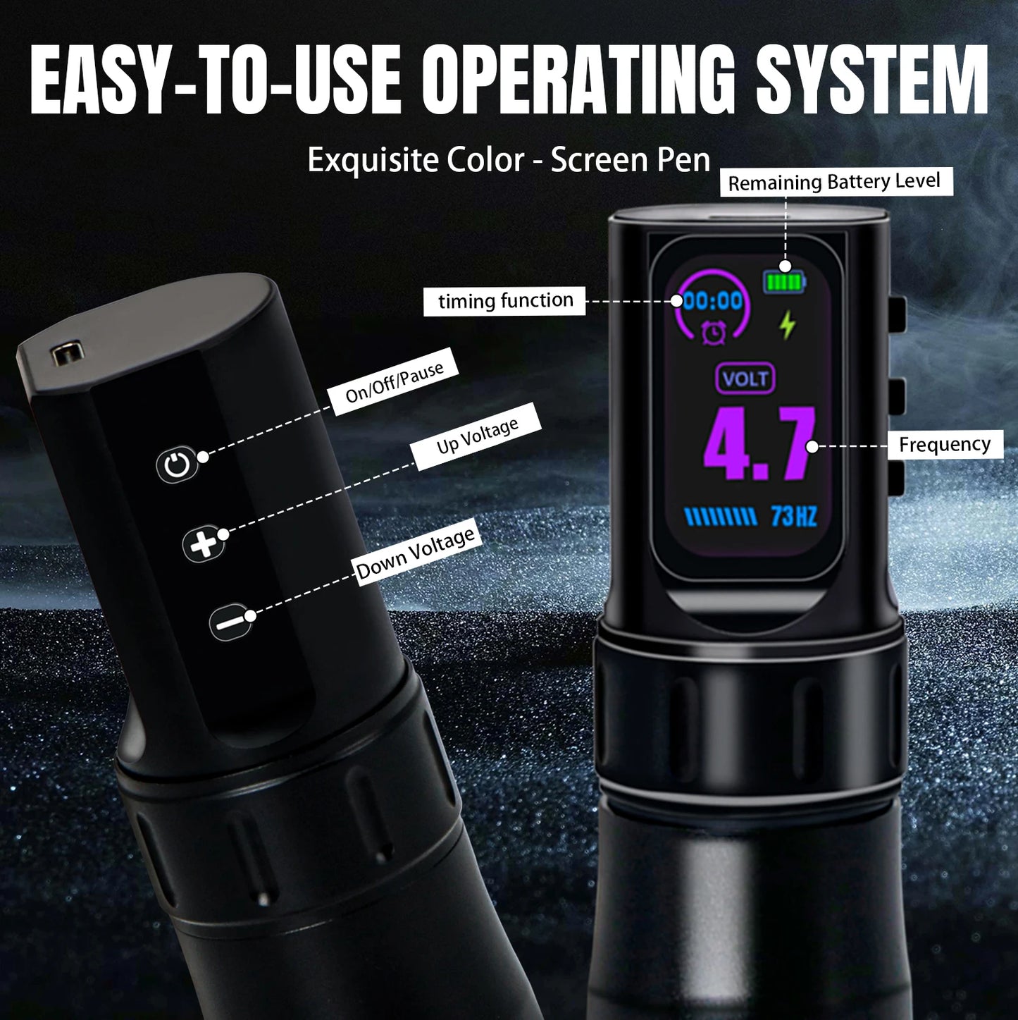 Wireless Tattoo Pen Tattoo Machine Dual Mode Direct Drive OLED Screen Timing Function Battery 1800mAh Suitable tattoo artists