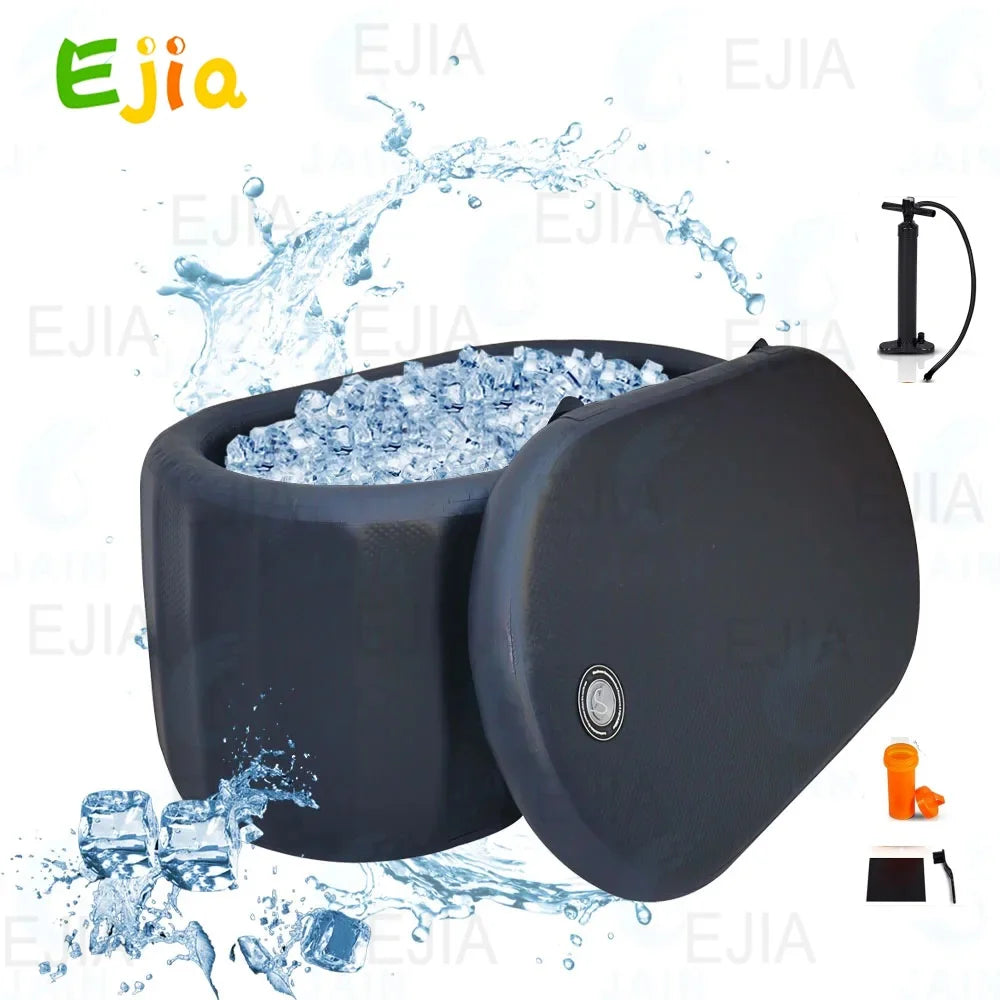 52"L Inflatable Ice Bath Tub Compatible For Water Chillers, 140 Gallons Portable Cold Plunge Tub for Athletes Recovery with Lid
