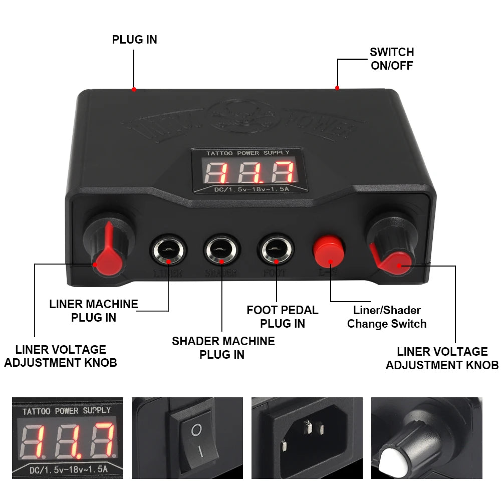 Professional Tattoo Machine Kit Set Rotary Tattoo Pen Kit Power Supply Needle Ink DC Interface Tattoo Gun Makeup Kit Complete