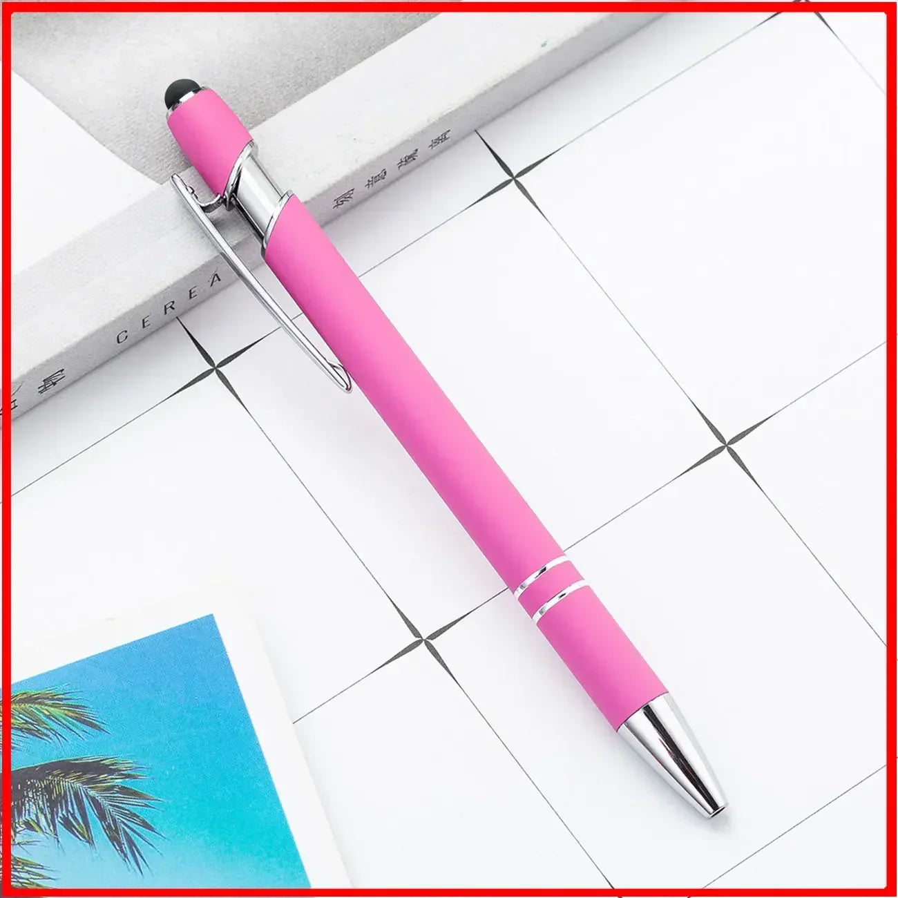 50pcs Light Metal Ballpoint Pen Touch Screen Pen Office School Advertising Pen Custom Logo Text Engraving Laser Engraving