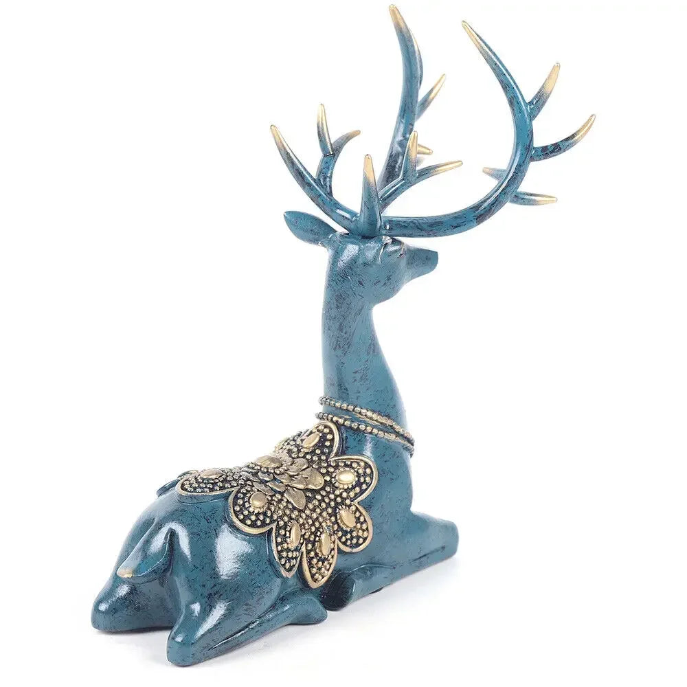 Large Deer Resin Statue Figurine Sculpture Tabletop Home Office Art Decoration
