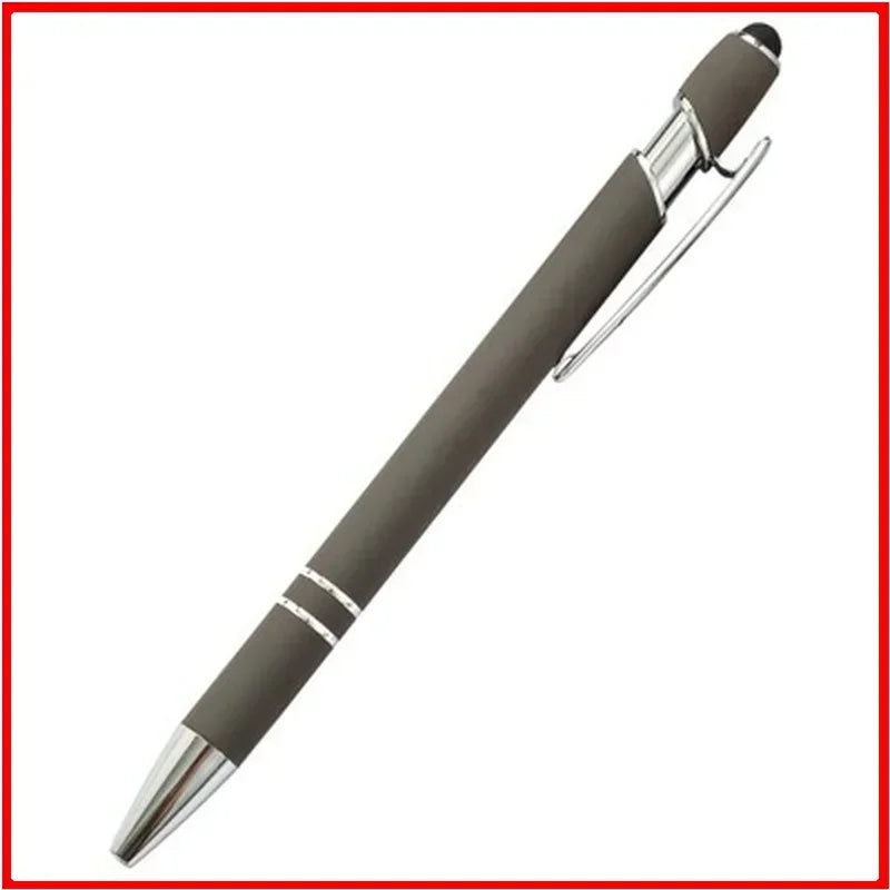 50pcs Light Metal Ballpoint Pen Touch Screen Pen Office School Advertising Pen Custom Logo Text Engraving Laser Engraving