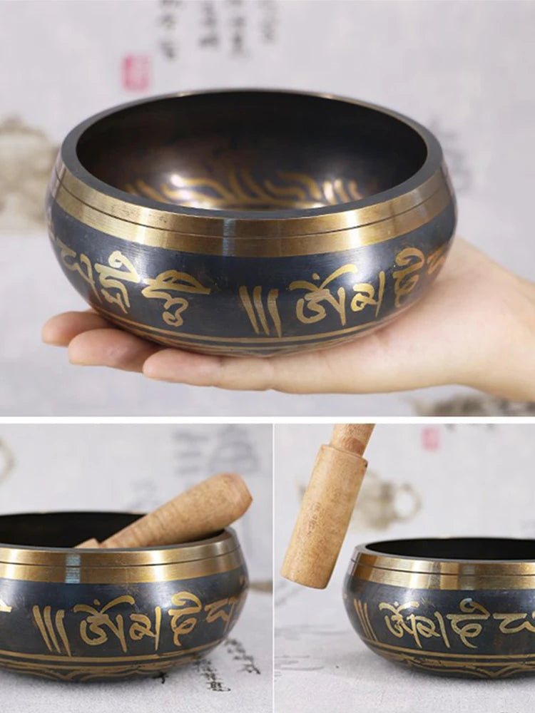 Tibetan Chime Singing Bowl Striker Handmade Buddha Yoga Meditation Sound Yoga Meditation Healing Copper Singing Bowl