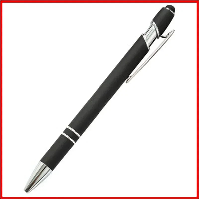 50pcs Light Metal Ballpoint Pen Touch Screen Pen Office School Advertising Pen Custom Logo Text Engraving Laser Engraving