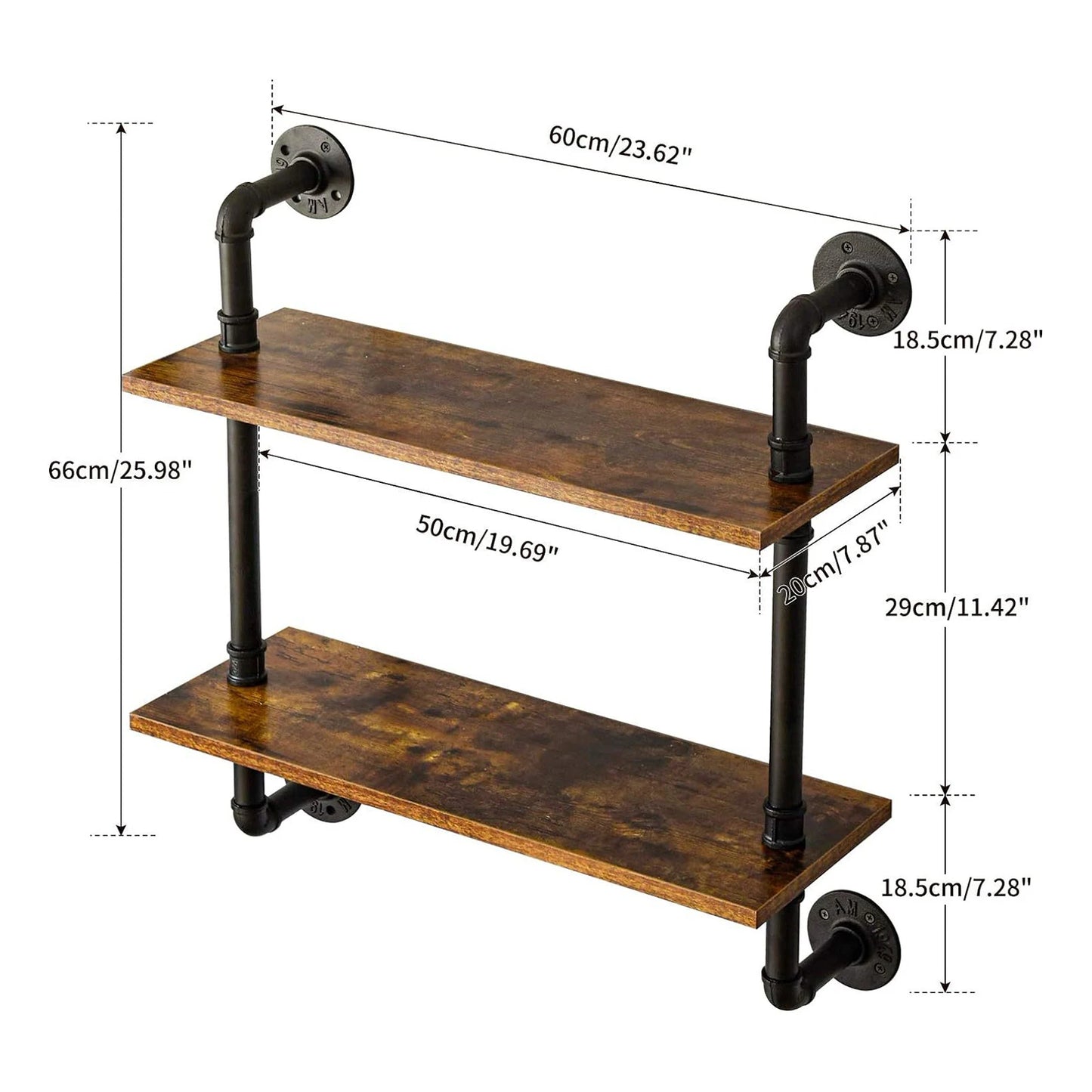Multi-layer Storage Rack Floating Shelves Strong Load-bearing Smooth Edge Easy Assembly Rustic Wood Wall Shelves Organizer