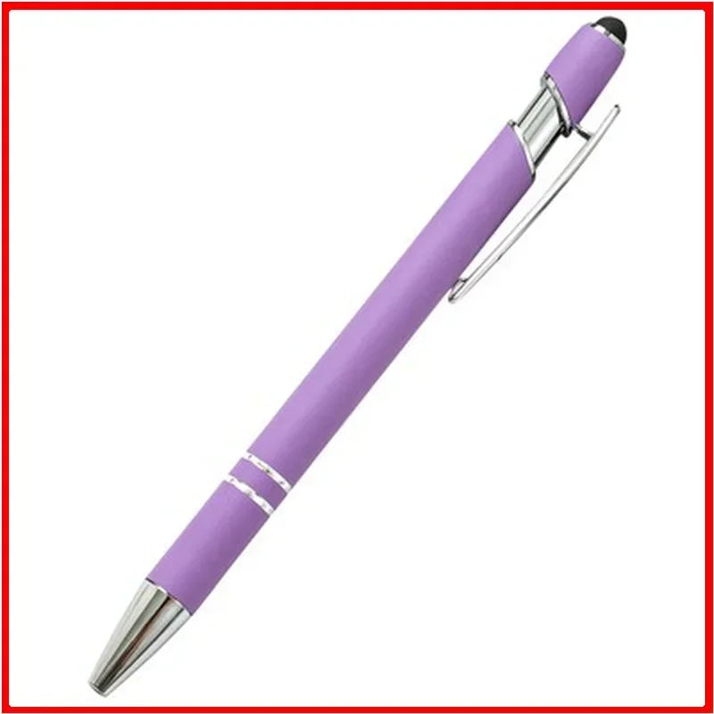 50pcs Light Metal Ballpoint Pen Touch Screen Pen Office School Advertising Pen Custom Logo Text Engraving Laser Engraving