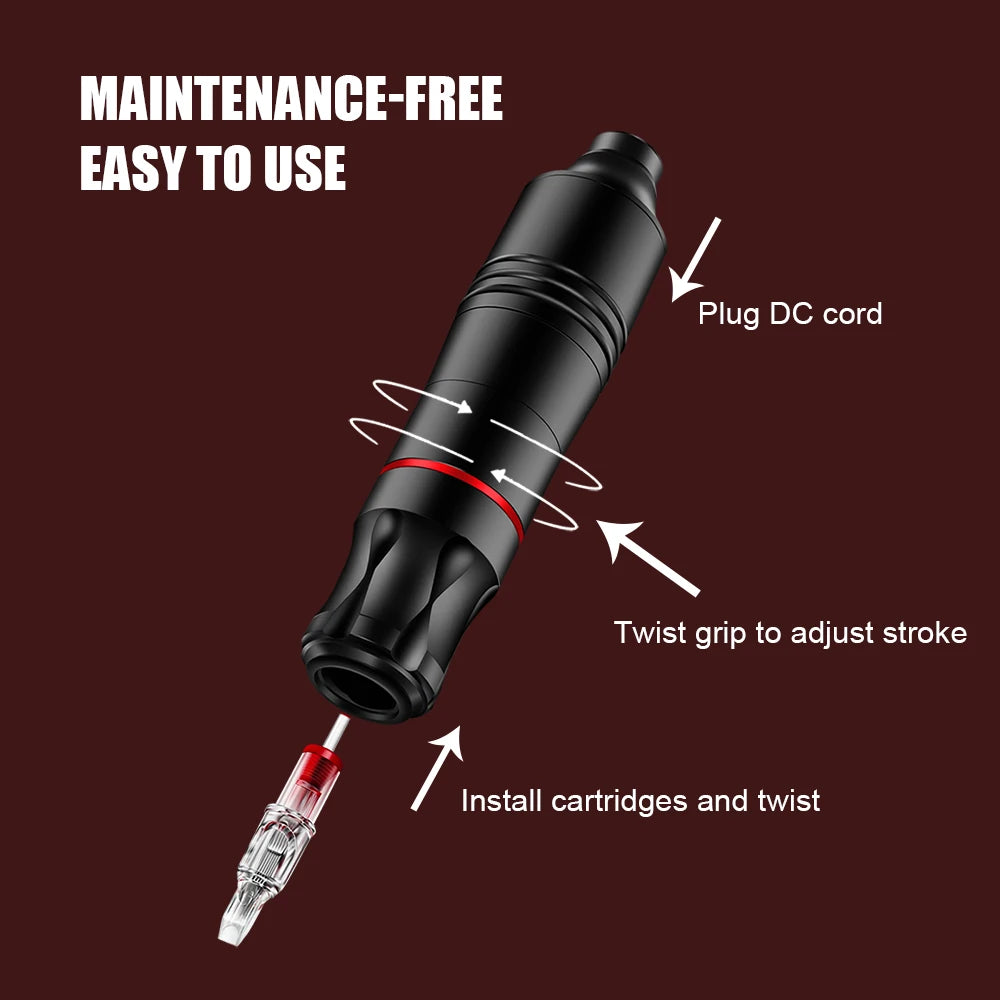 Professional Tattoo Machine Kit Set Rotary Tattoo Pen Kit Power Supply Needle Ink DC Interface Tattoo Gun Makeup Kit Complete