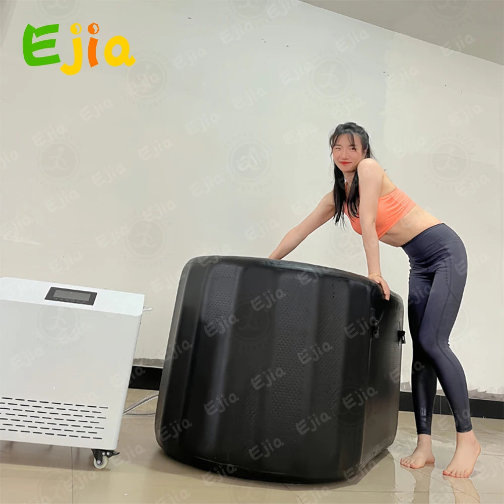 52"L Inflatable Ice Bath Tub Compatible For Water Chillers, 140 Gallons Portable Cold Plunge Tub for Athletes Recovery with Lid