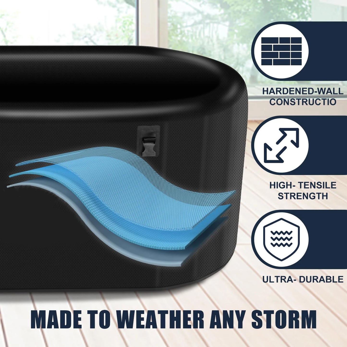 52"L Inflatable Ice Bath Tub Compatible For Water Chillers, 140 Gallons Portable Cold Plunge Tub for Athletes Recovery with Lid