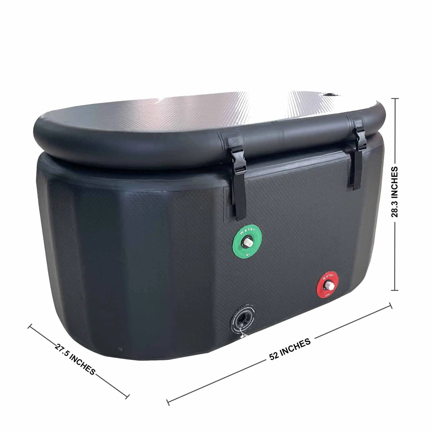 52"L Inflatable Ice Bath Tub Compatible For Water Chillers, 140 Gallons Portable Cold Plunge Tub for Athletes Recovery with Lid