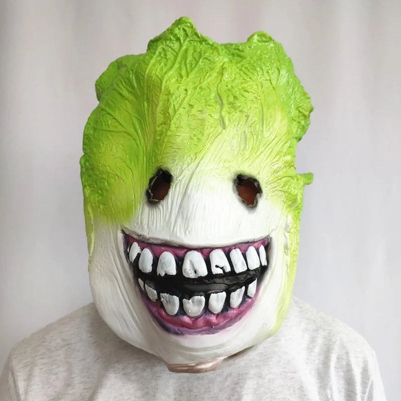 Cabbage Latex Mask Full Face Cabbage Headgear Funny Props Game Party Supplies Masques