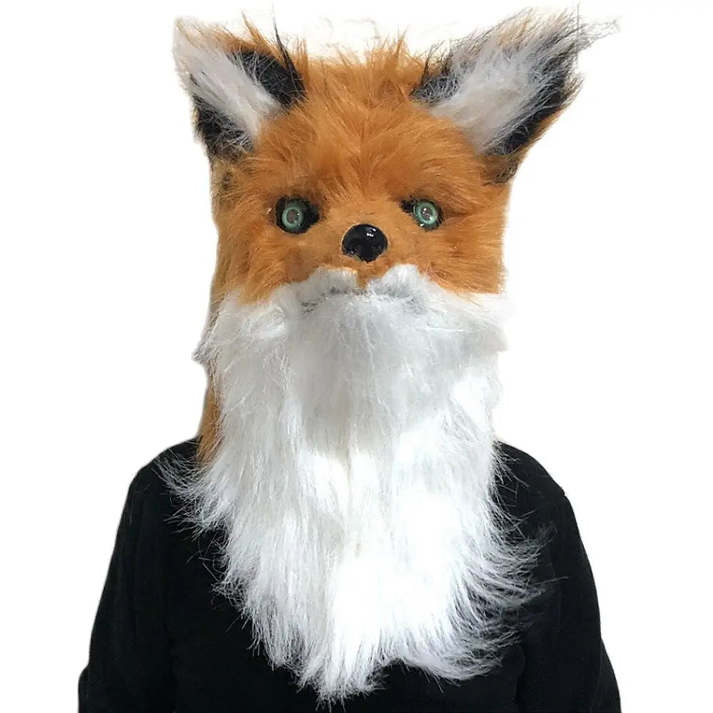 Fox Head Mask Can Open Mouth Halloween Cosplay Costume Animal Mask Make-up Dance Cute