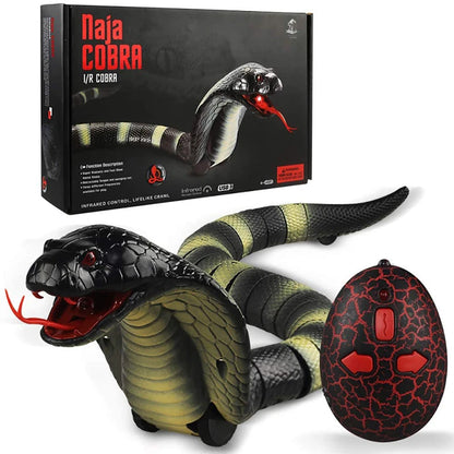 RC Snake Realistic Snake Toys Infrared Receiver Electric Simulated Animal Cobra Viper Toy Joke Trick Mischief For Kids Halloween