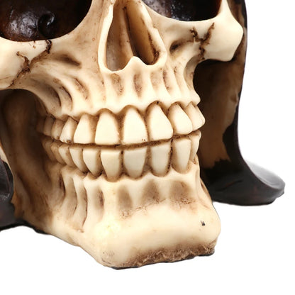 Aviator Skull Ornament Human Head Skull Statue for Home Decor Resin Figurines Halloween