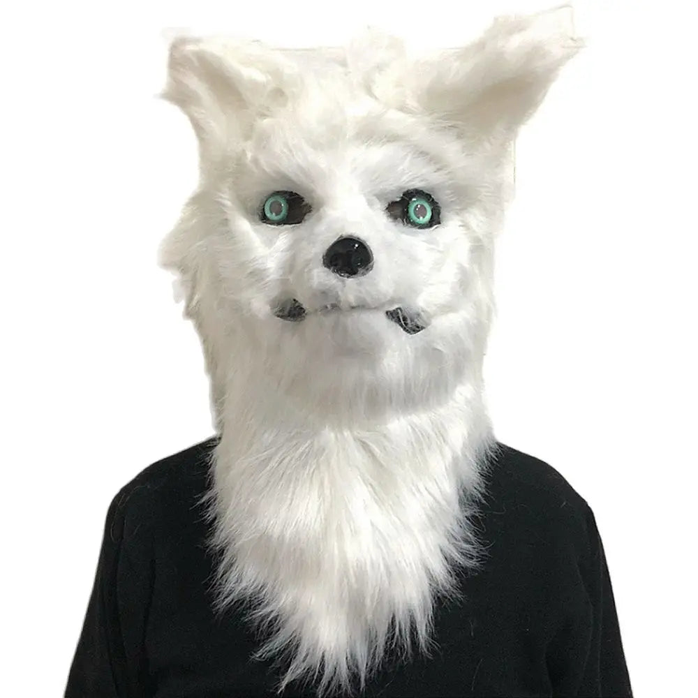 Fox Head Mask Can Open Mouth Halloween Cosplay Costume Animal Mask Make-up Dance Cute