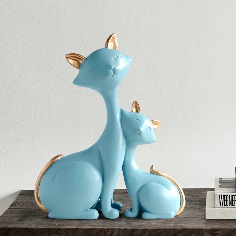 Resin Cat Figurines Miniatures Decorative Animals desktop gift cat statue ornaments home