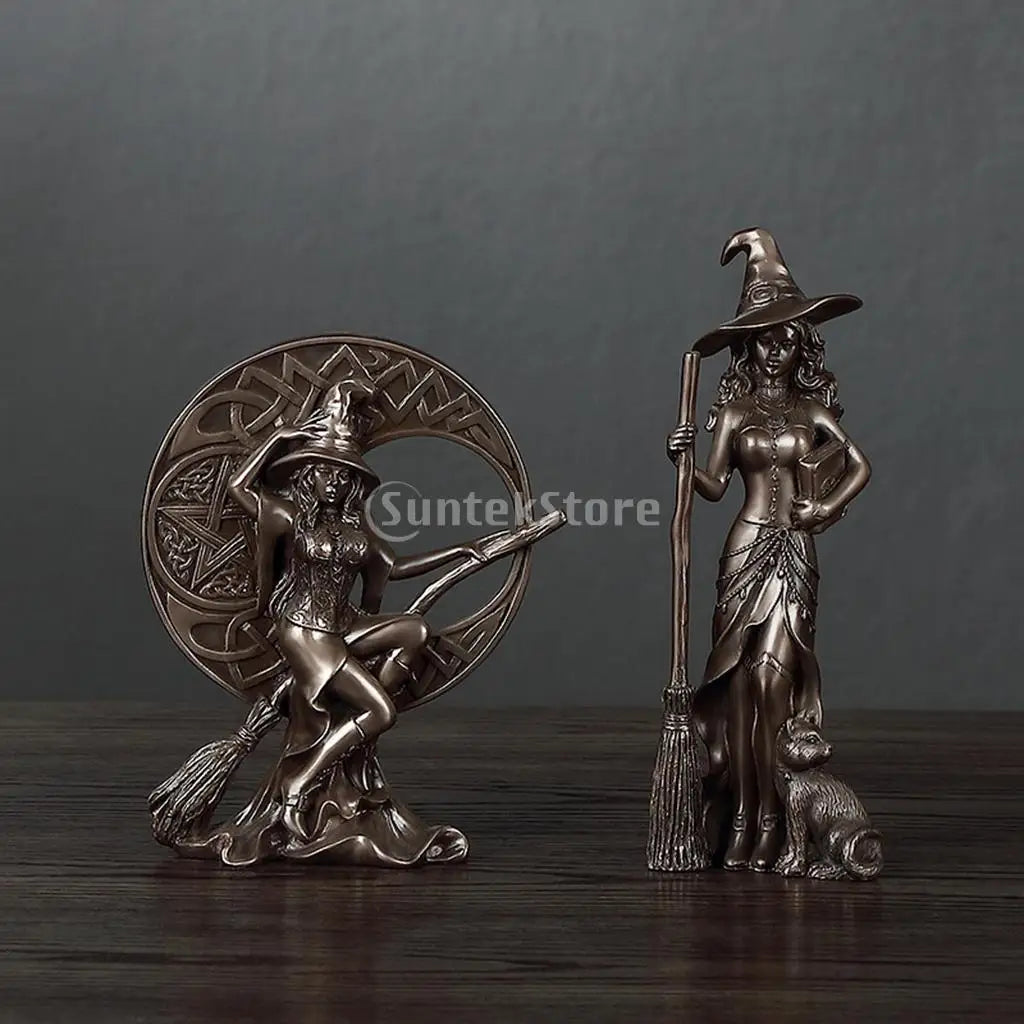 Nordic Witch Statue Sculpture Goddess Figurines Witch Figurines Collectibles Sorceress