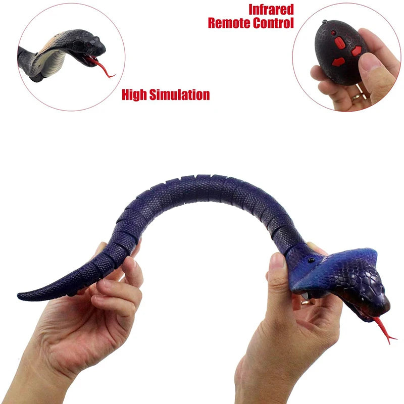 RC Snake Realistic Snake Toys Infrared Receiver Electric Simulated Animal Cobra Viper Toy Joke Trick Mischief For Kids Halloween