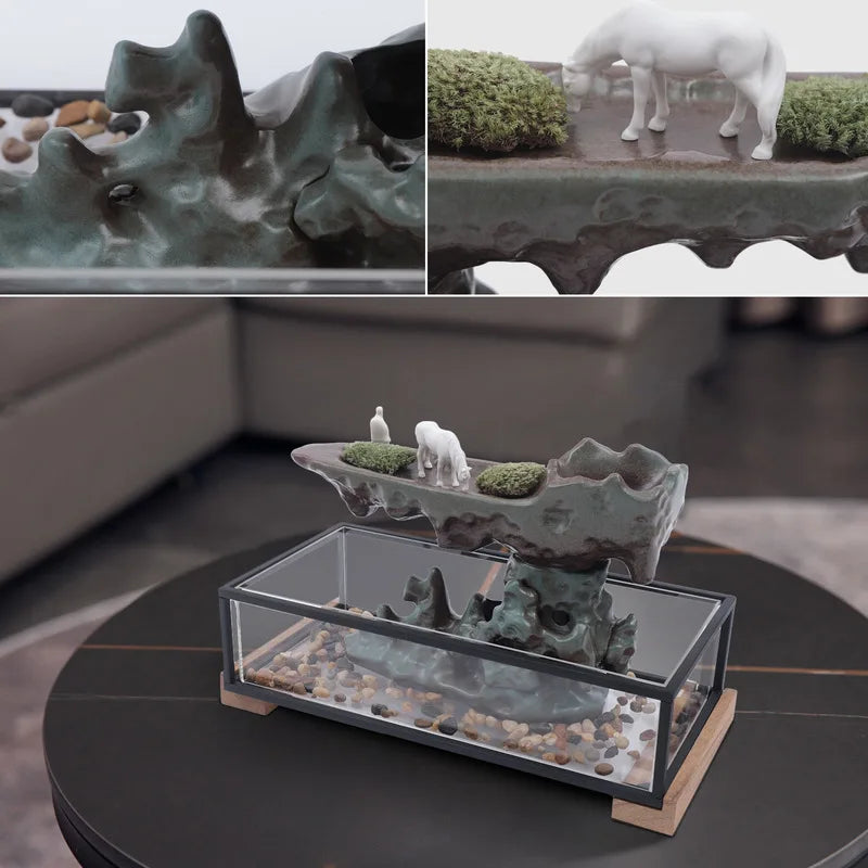 Desktop Fountain With Fish Tank Bedroom Decoration