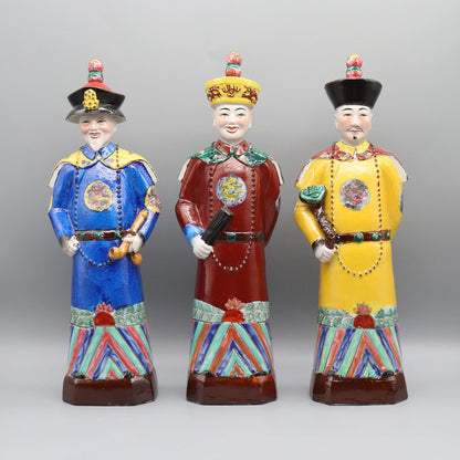 Hand Painted Ceramic Statues of Chinese Emperors, Porlelain Figurines, Home Decoration