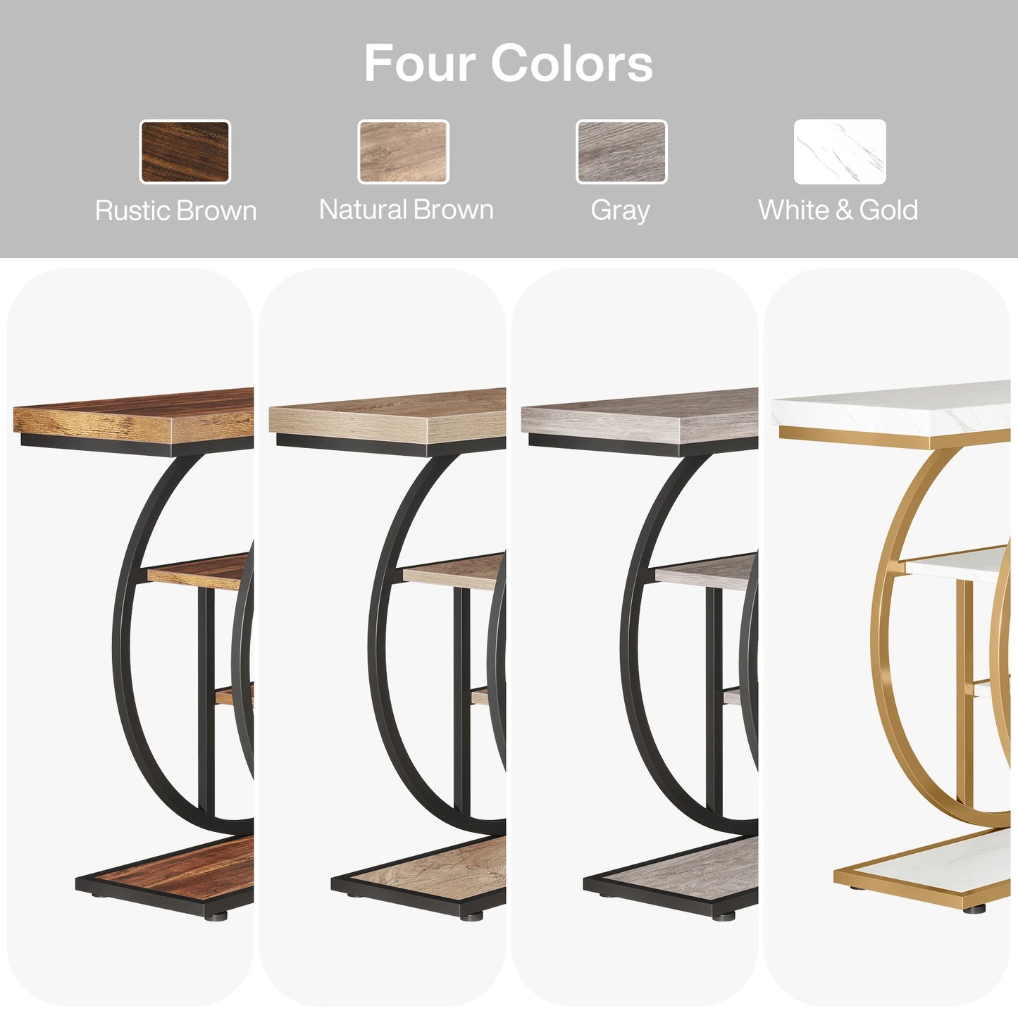 Console Table, 4-Tier Entryway Table, 41.3-Inch Industrial Sofa Table for Living Room, Foyer Hallway Table for Entrance