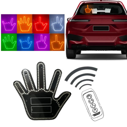 Funny Gift For Men Gesture Light Car Gadgets LED Hand Sign Car Interior Ornaments Middle Finger