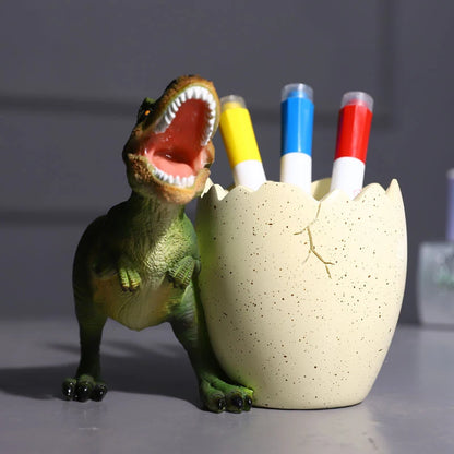 T-rex Dinosaur Pen Pencil Container Holder Desktop Storage Box Jar Figurines Desk Ornaments