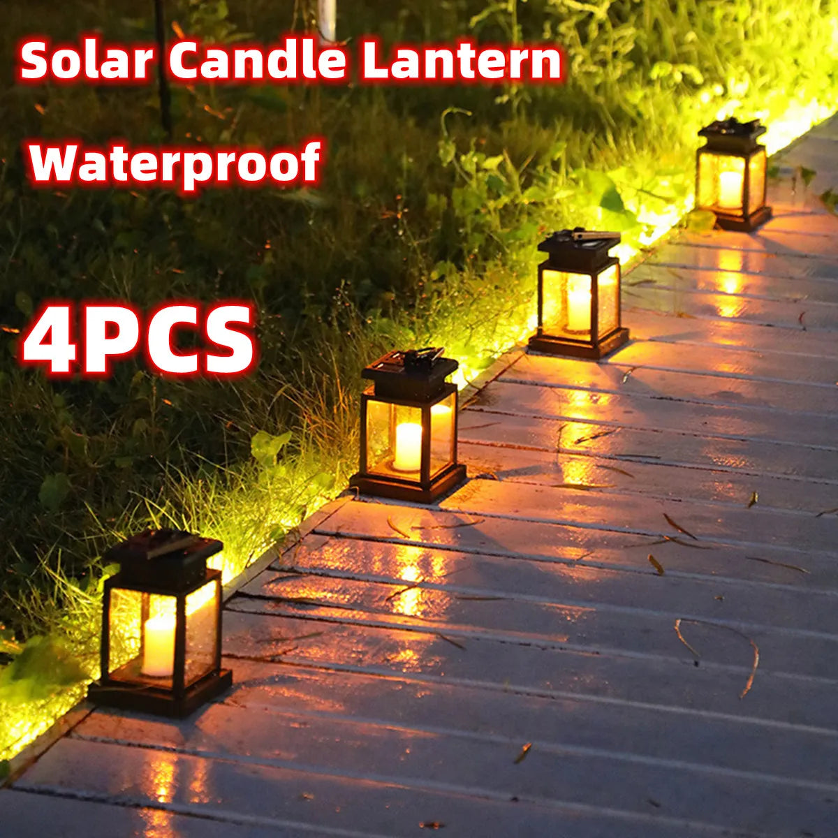 Solar Palace Lantern Garden Lamp Solar LED Candle Light Outdoor Lantern