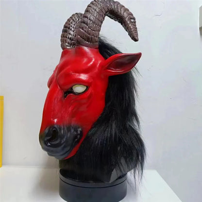 Funny Goat Antelope Mask Latex Animal Head Mask Horror Farmyard Animal Goat Masks Adults