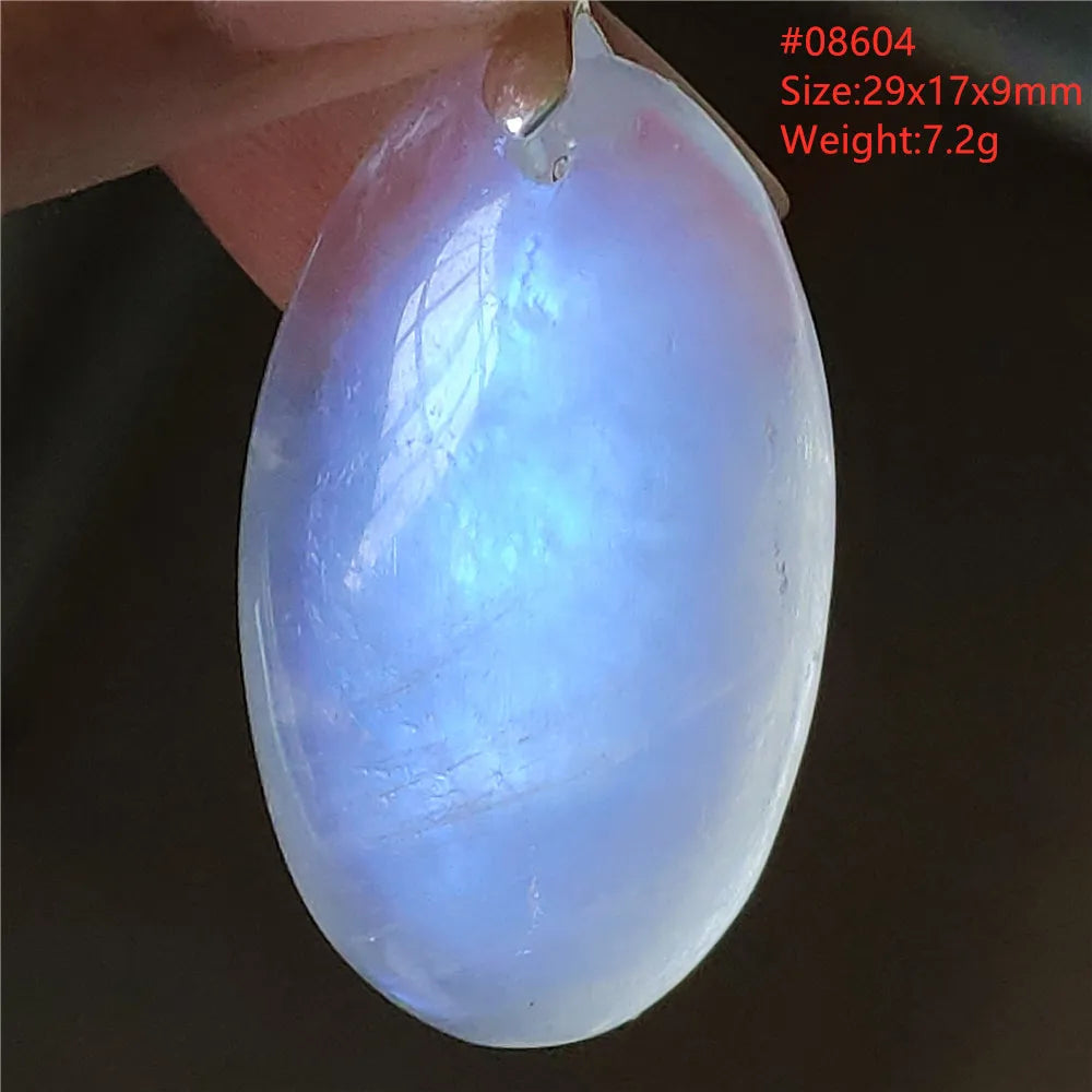 Natural Moonstone Blue Light Water Drop Pendant Necklace Bead Women Men Moonstone Oval Fashion India Jewelry AAAA