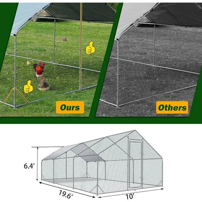 Large Metal Chicken Coop Upgrade Tri-Supporting Wire Mesh Chicken Run Toys Hens Accessories Cage for Chickens Rabbits Henhouse