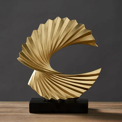 Modern Decor Abstract Sculpture Resin Sculptur Art Golden Statue Living Room Home Decoration