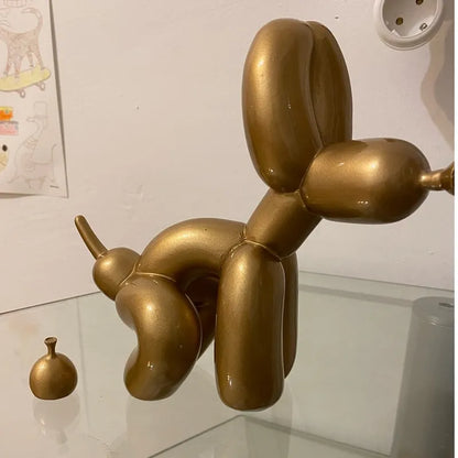 Balloon Dog Doggy Poo Statue Resin Animal Sculpture Home Decoration Resin Craft Office Decor