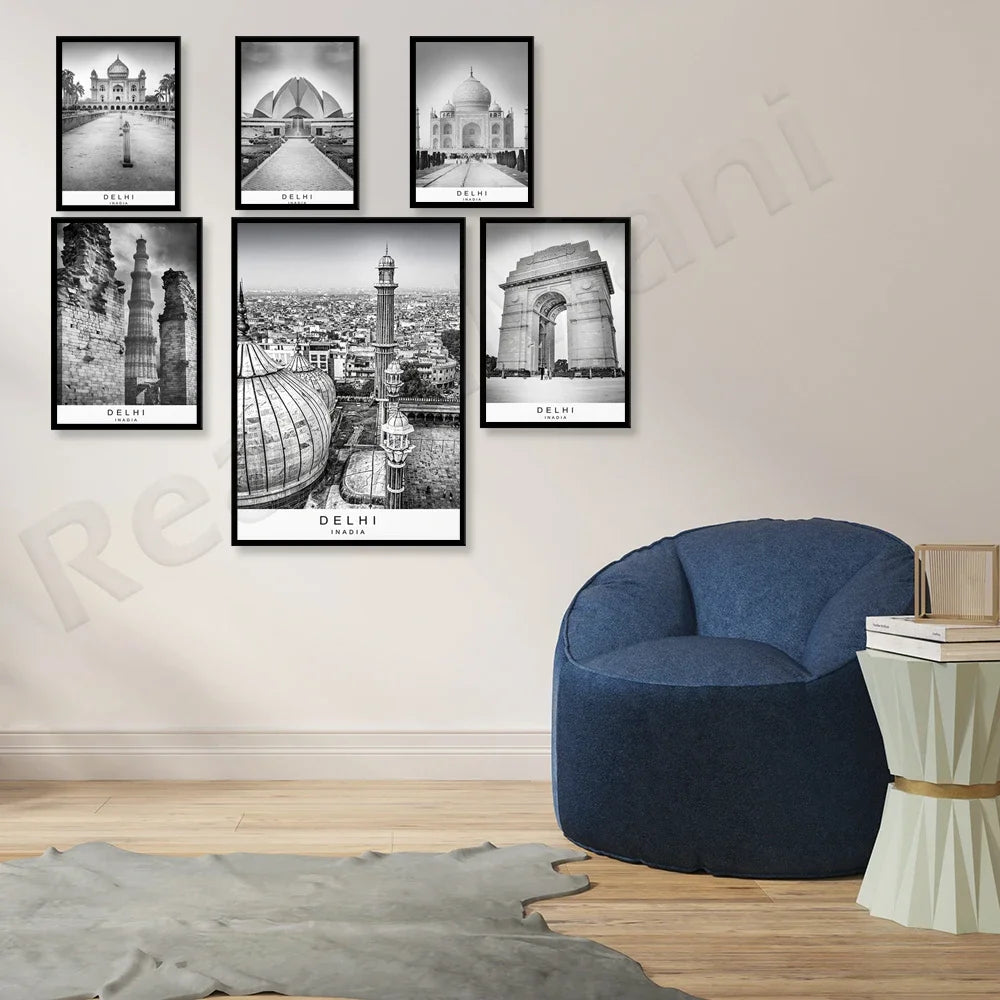 Delhi city printing picture poster printing minimalist home Delhi India poster wall decoration gift