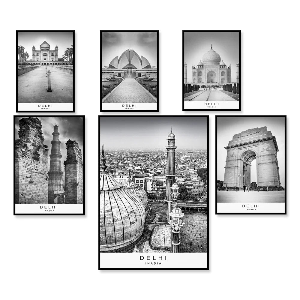 Delhi city printing picture poster printing minimalist home Delhi India poster wall decoration gift