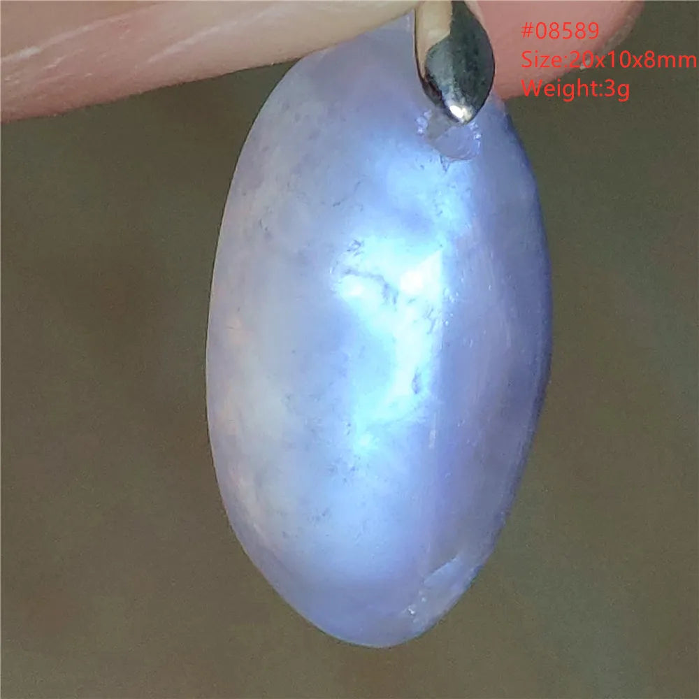 Natural Moonstone Blue Light Water Drop Pendant Necklace Bead Women Men Moonstone Oval Fashion India Jewelry AAAA