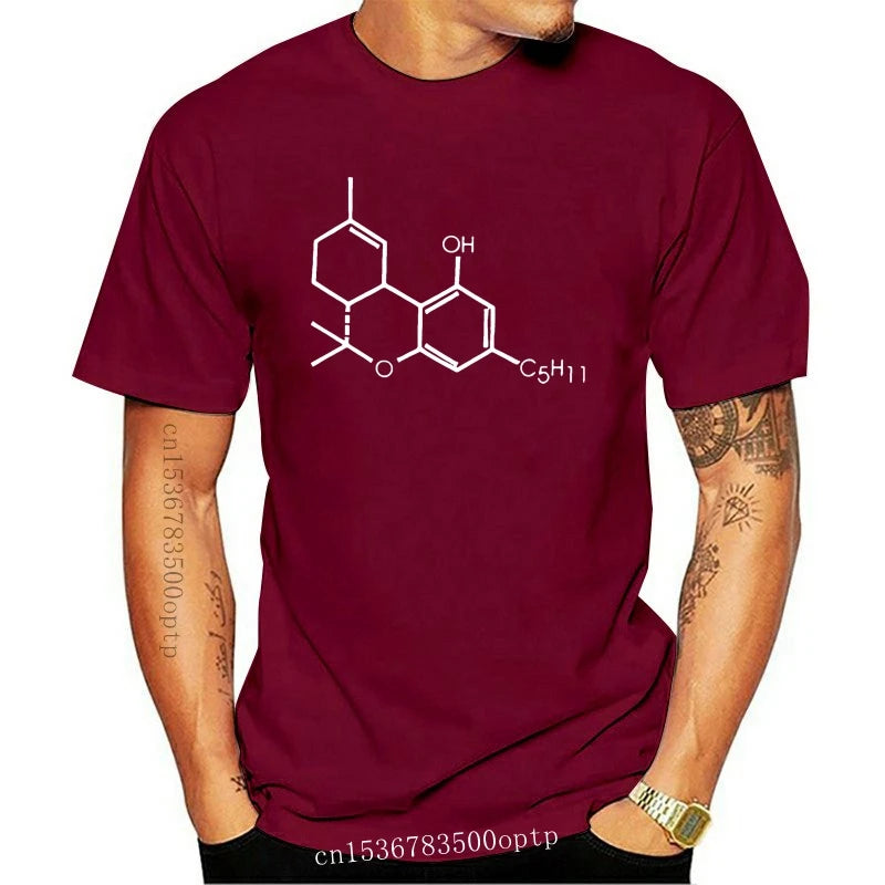 Man Clothing New Branded Tee Shirt Online  THC Chemical Equationplant Smoke 420 Grass Pot T Shirt Mens Hop Design Your Own