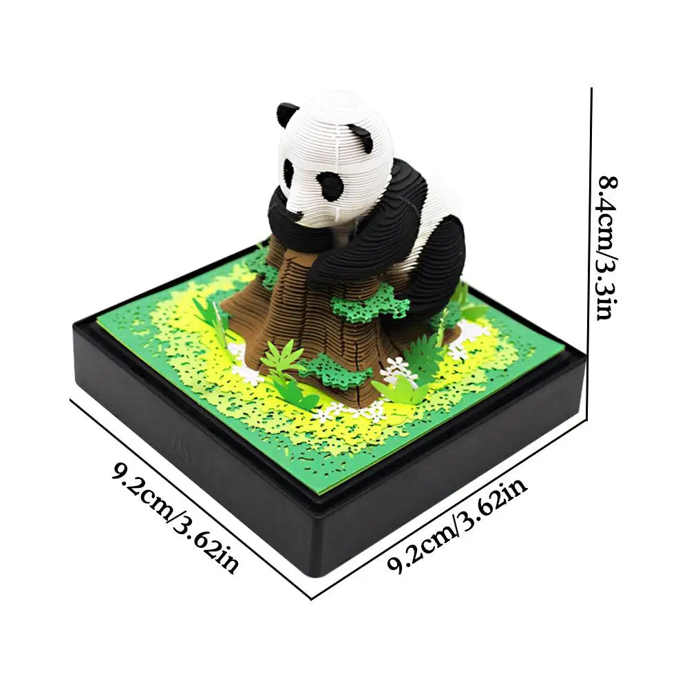 3D Panda 2024 Calendar Memo Pad Creative Desk Calendar Decoration Memo Pad