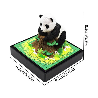 3D Panda 2024 Calendar Memo Pad Creative Desk Calendar Decoration Memo Pad