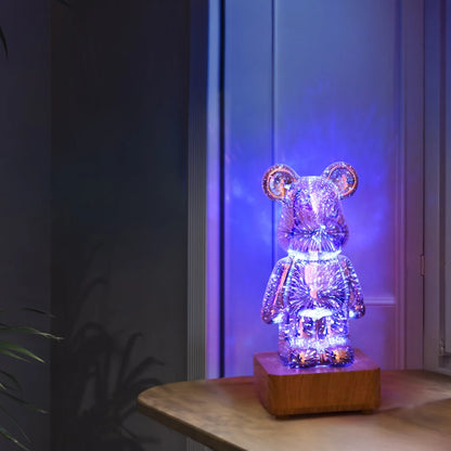 3D Led Night Light Firework Bear USB Projector Lamp Color Changeable Atmosphere Light